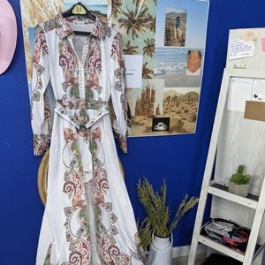 Vintage Western Paisley High Low Dress Belt Medium